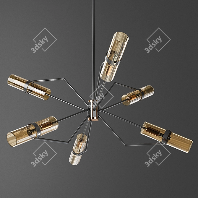 Elegant Textured Bronze Raef Chandelier 3D model image 1