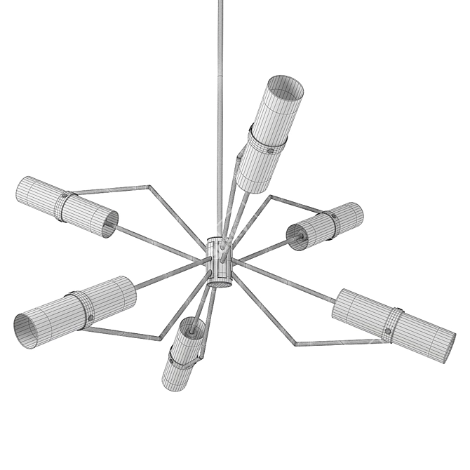 Elegant Textured Bronze Raef Chandelier 3D model image 2