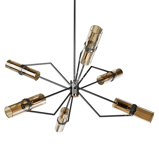 Elegant Textured Bronze Raef Chandelier 3D model image 3