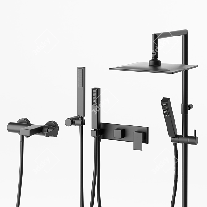 Luxurious Cezares Bathroom Set 3D model image 5