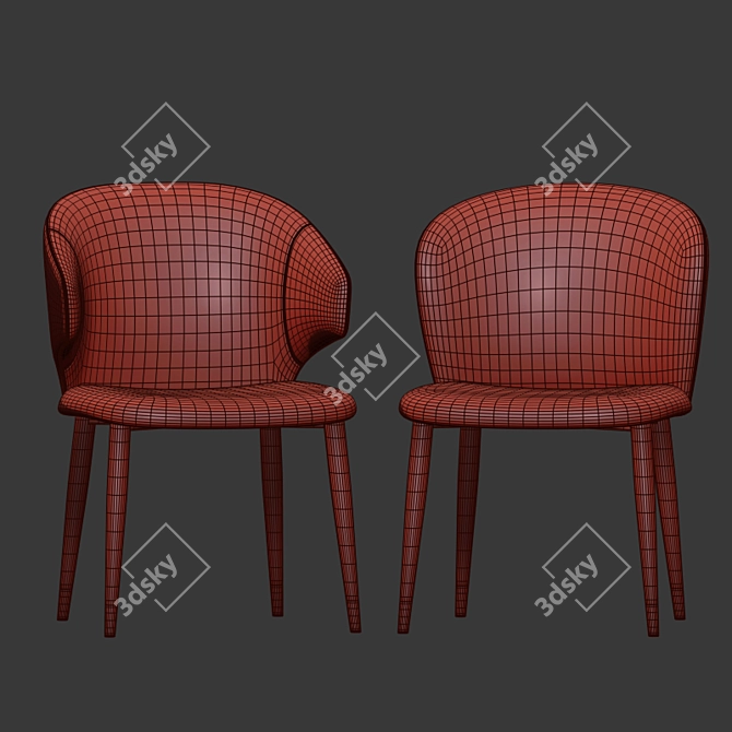Elegant Eichholtz Volante Dining Chairs 3D model image 4