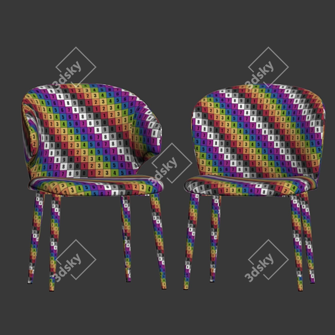 Elegant Eichholtz Volante Dining Chairs 3D model image 5