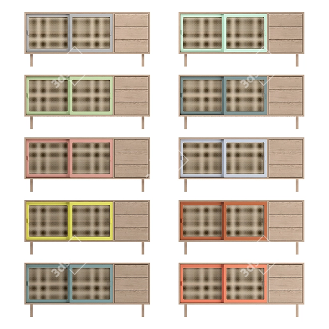 Colonel STRAW Sideboard: Stylish Storage Solution 3D model image 2