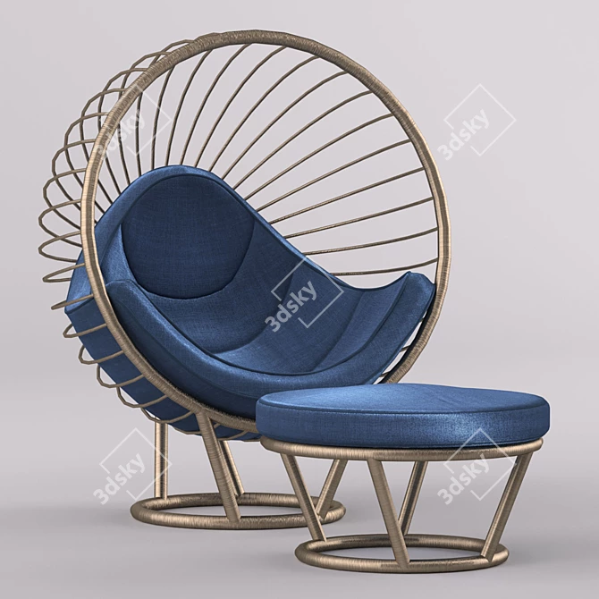 Suspended Metal Chair 3D model image 1