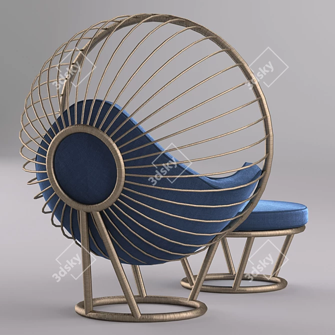 Suspended Metal Chair 3D model image 2