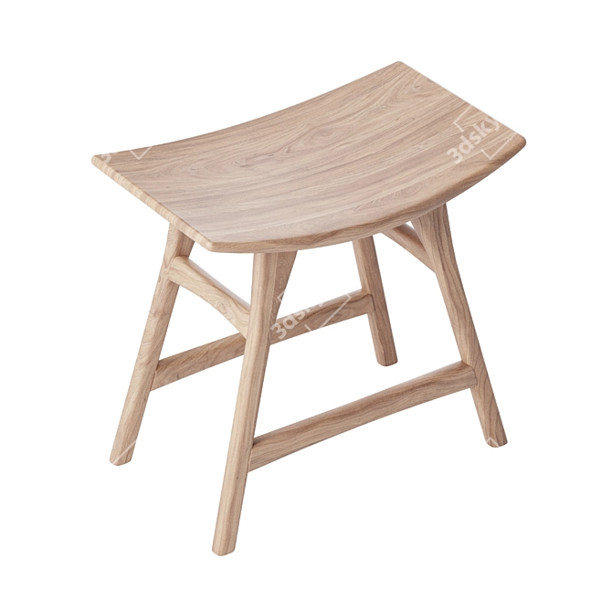 Versatile Oak Osso Stool 3D model image 2
