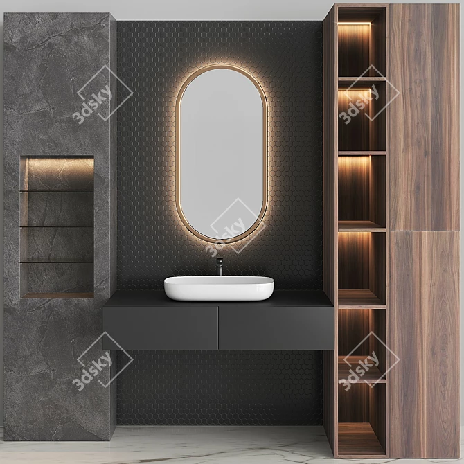 Modern Bathroom Vanity Set 3D model image 1