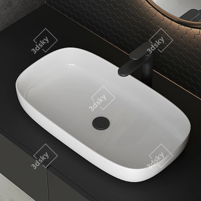 Modern Bathroom Vanity Set 3D model image 2