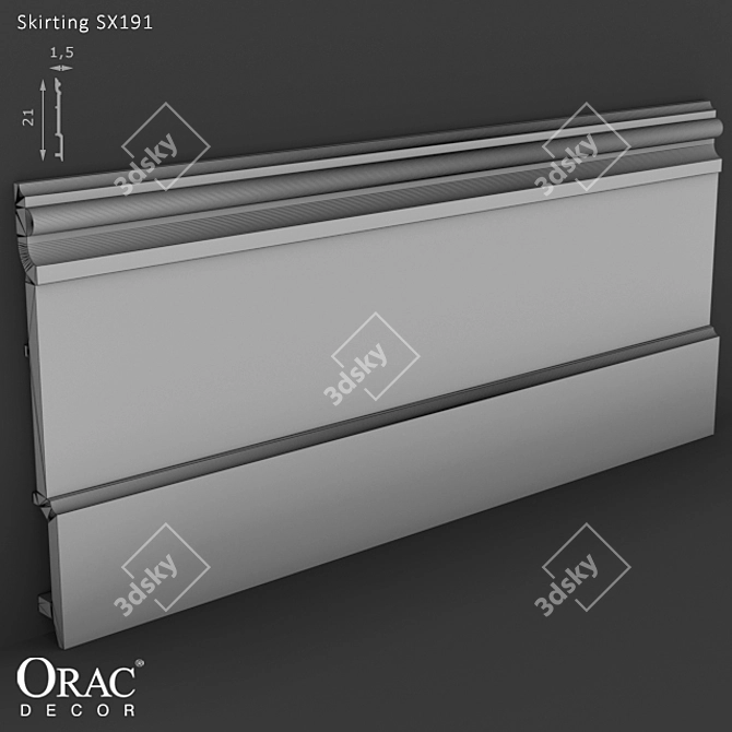 Classic Elegance: OM Skirting SX191 3D model image 2