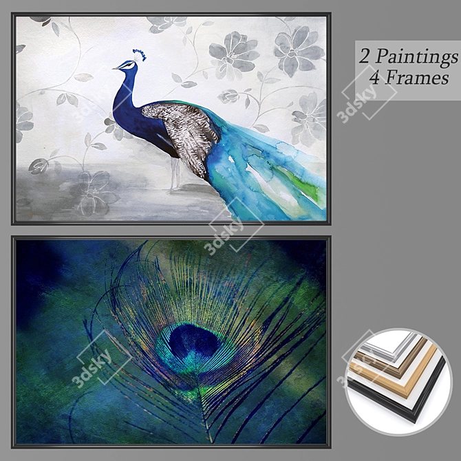 Elegant Wall Art Set 3D model image 1