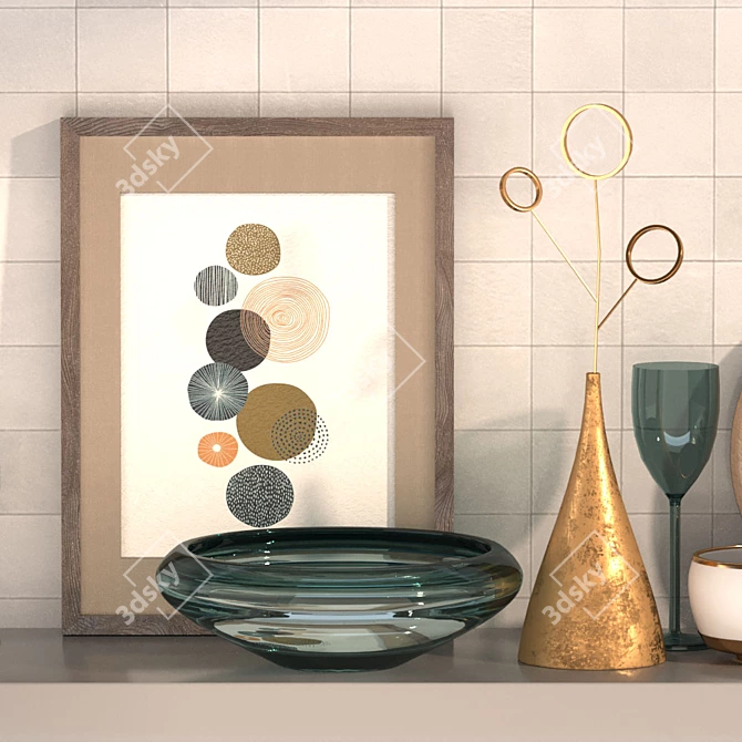 Stylish Kitchen Decor Set 3D model image 4