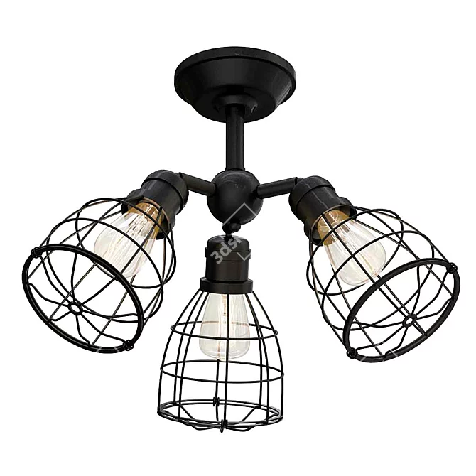 Adjustable Wire Cage Ceiling Light 3D model image 1