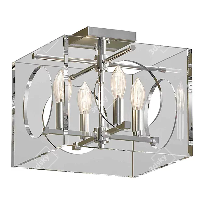 Lucid Lucky: Sleek Lucite Ceiling Light 3D model image 1