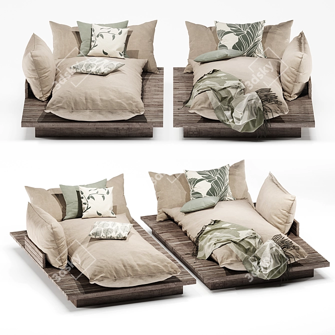Modern Outdoor Bed by Minotti 3D model image 1