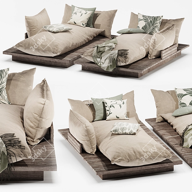 Modern Outdoor Bed by Minotti 3D model image 2