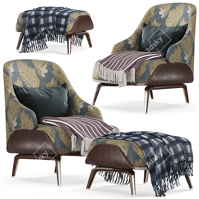 Brigid Aster Armchair: Modern Elegance for Your Space 3D model image 2