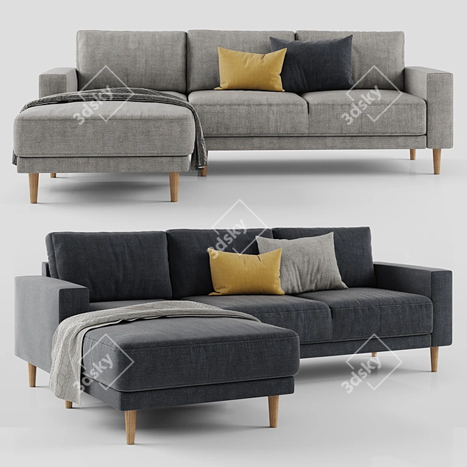 Modern JYSK EGENSE Chaise Sofa 3D model image 1