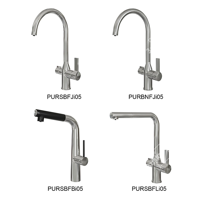 Sleek Pure IDDIS Kitchen Faucets 3D model image 1