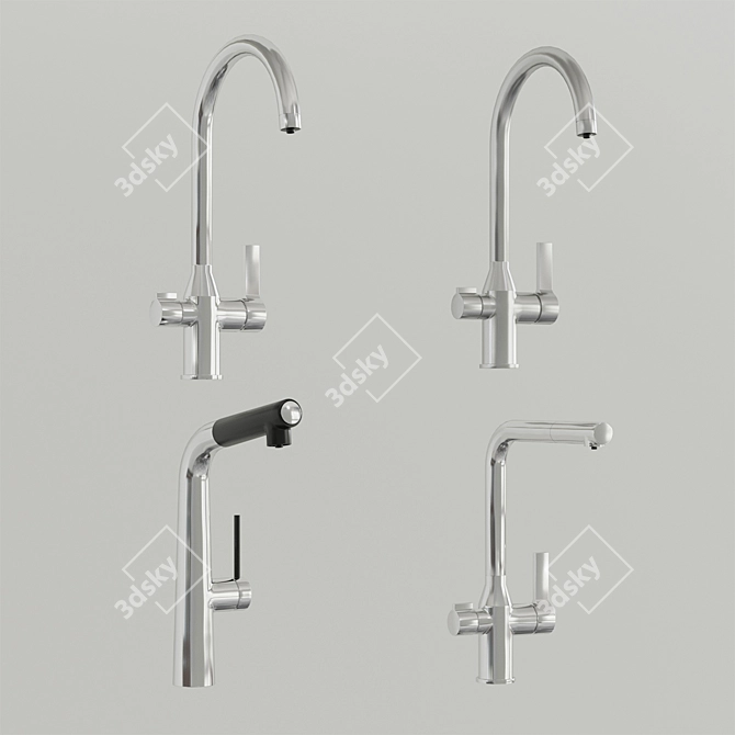 Sleek Pure IDDIS Kitchen Faucets 3D model image 4