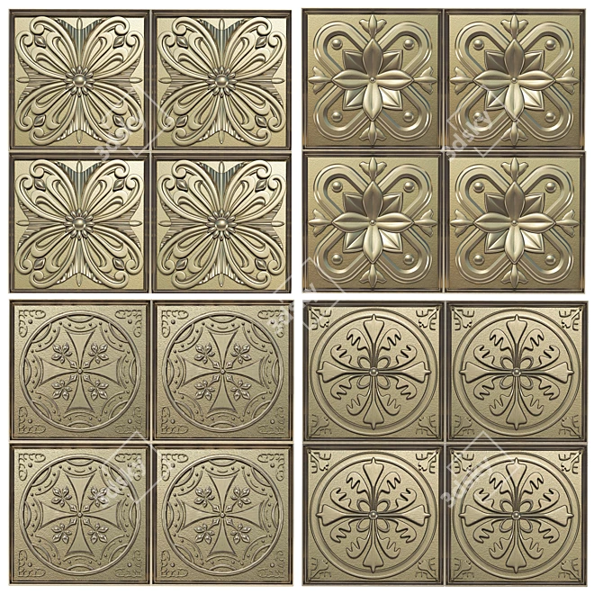 5-Piece Decorative Panel Set 3D model image 1