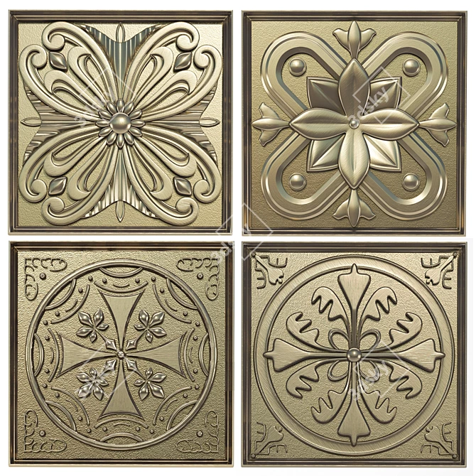 5-Piece Decorative Panel Set 3D model image 6