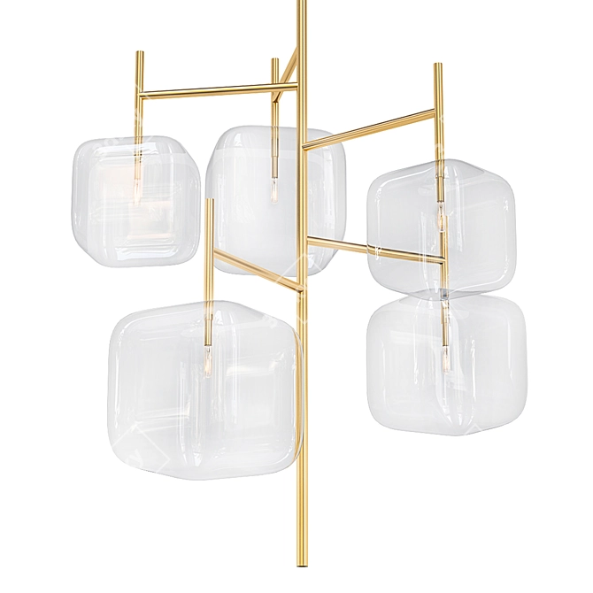 Elegant Glass Pendant Light 3D model image 1