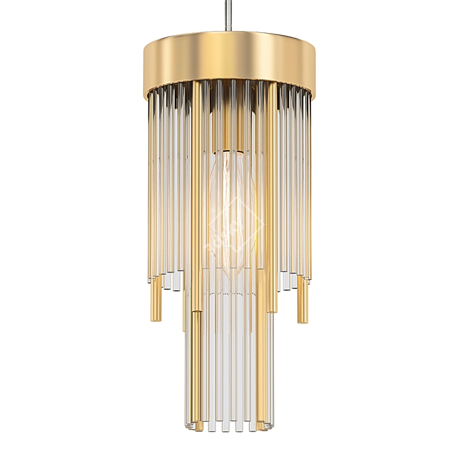Glass and Stripes Pendant Light 3D model image 1