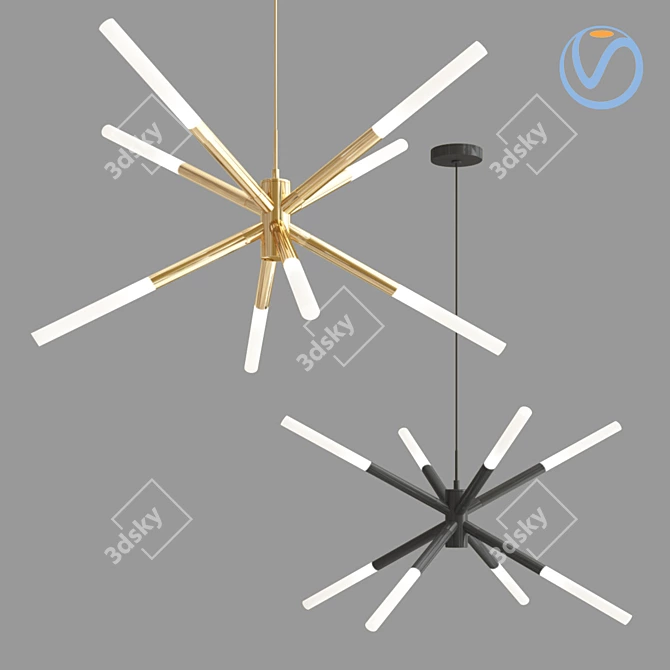 Sleek 60cm Wanda LED Pendant 3D model image 1