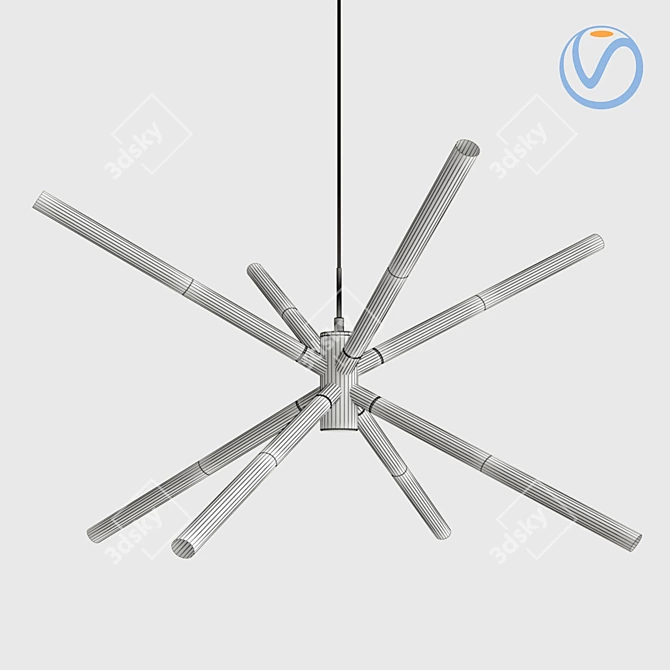 Sleek 60cm Wanda LED Pendant 3D model image 2