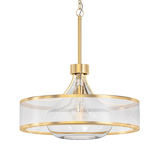 Warm Antique Brass Pendant Light 3D model image 1