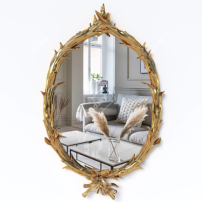 Golden Bua Wall Mirror 3D model image 4