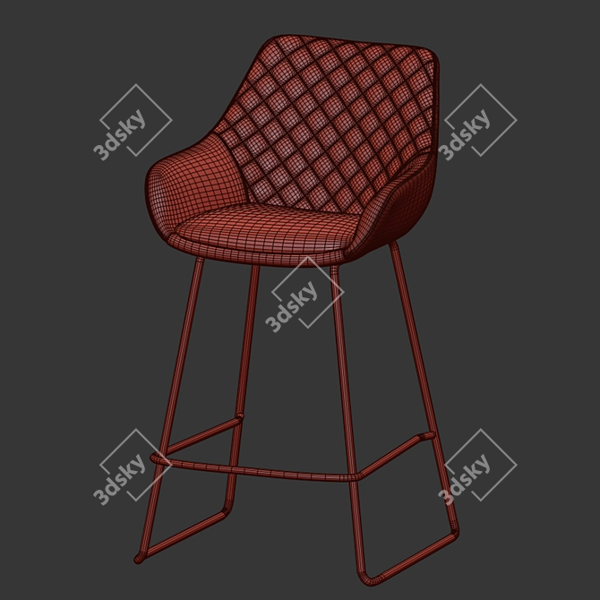 Sleek and Stylish Daniel Bar Stool 3D model image 4