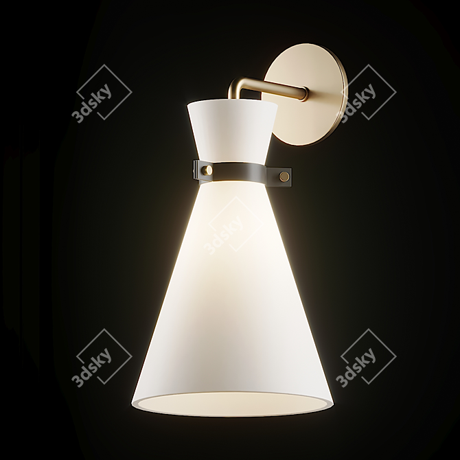 Elegant brass wall sconce 3D model image 1
