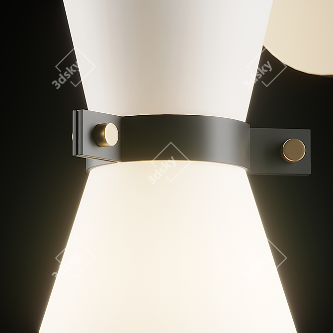 Elegant brass wall sconce 3D model image 2