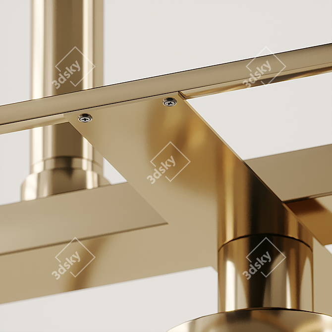 Elegant Cowen Brushed Gold Chandelier 3D model image 2