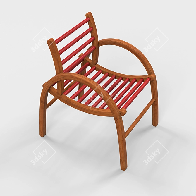 Elegant Wood Chair 3D model image 4