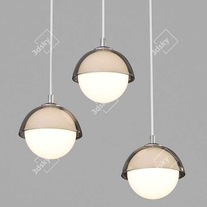 Agder One: Modern Glass Pendant Light 3D model image 1