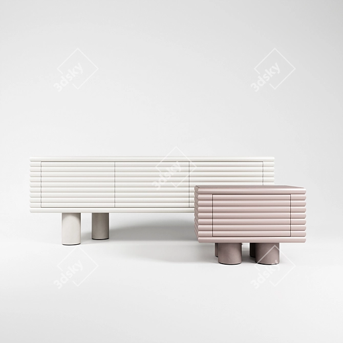 Elegant Scala Sideboard & Chest: Perfect Blend of Style and Function 3D model image 1