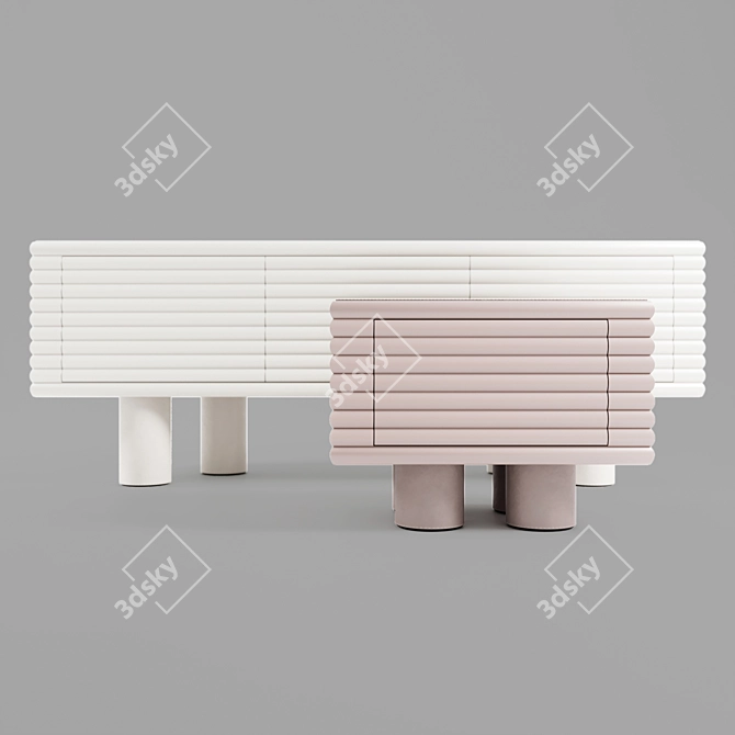 Elegant Scala Sideboard & Chest: Perfect Blend of Style and Function 3D model image 8