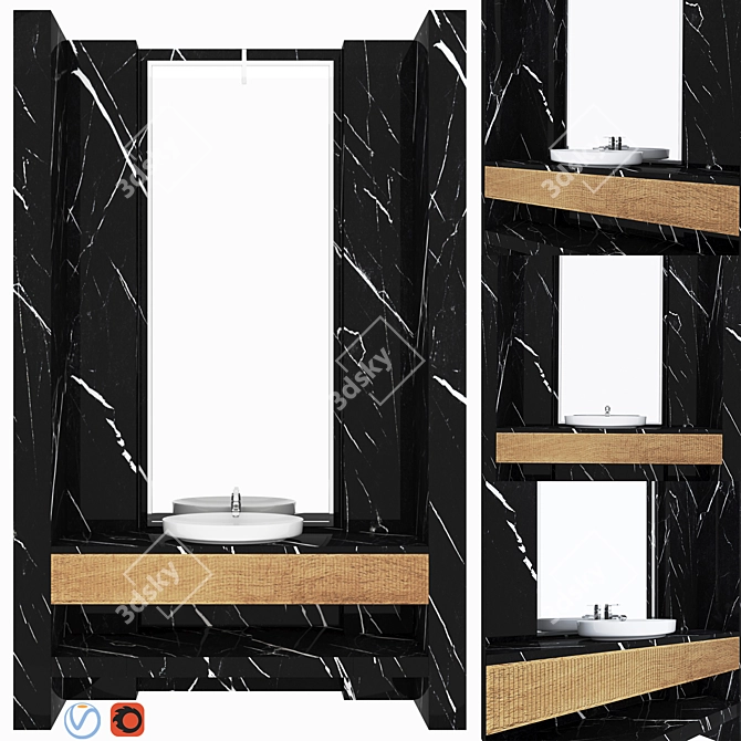 Stylish Washstand Sink 3D model image 2