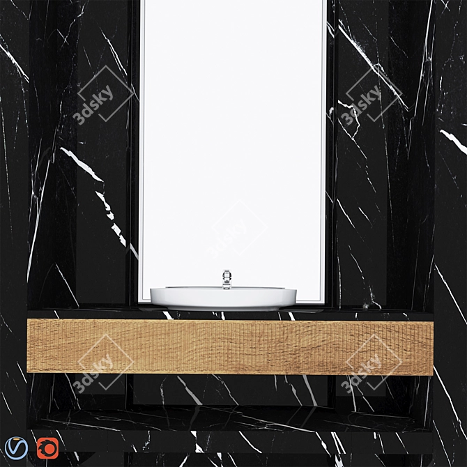 Stylish Washstand Sink 3D model image 3