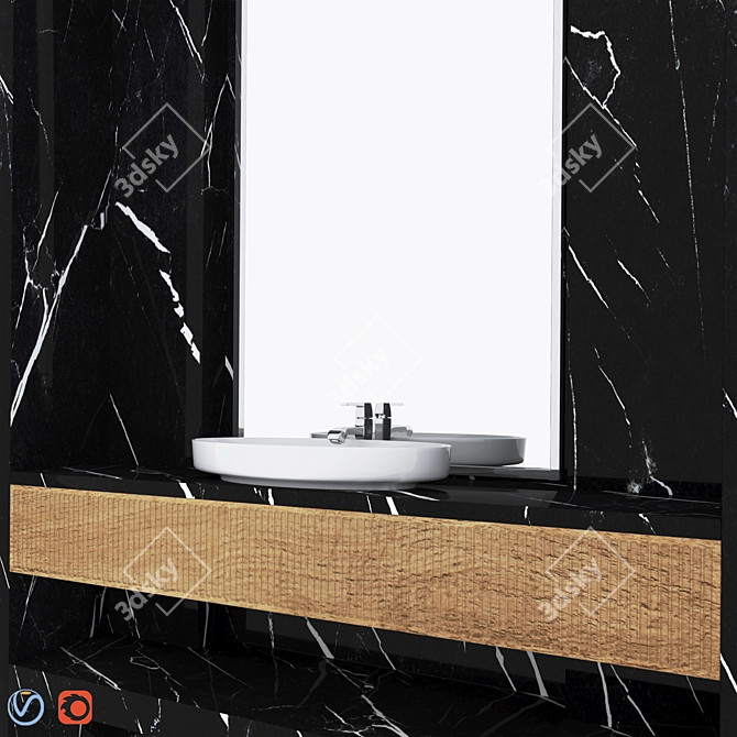 Stylish Washstand Sink 3D model image 4