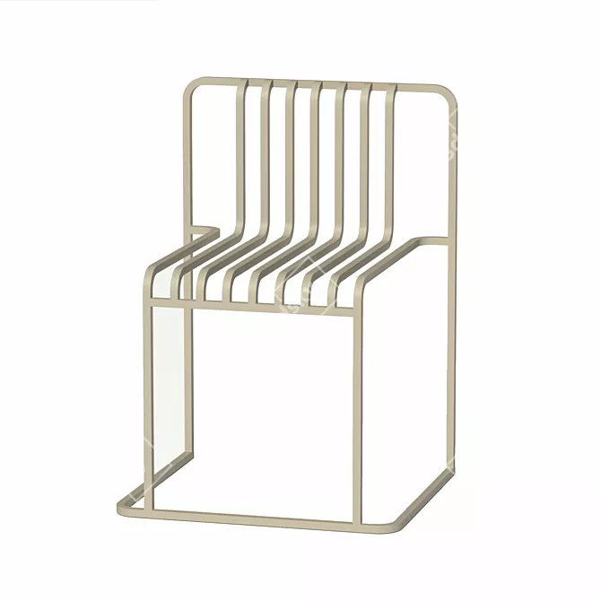 Sleek Metal Chair Set: Indoor/Outdoor Design 3D model image 9