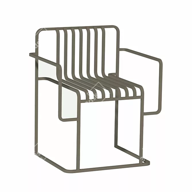 Sleek Metal Chair Set: Indoor/Outdoor Design 3D model image 10