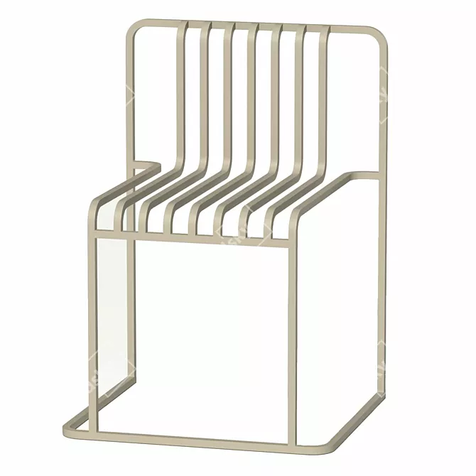 Sleek Metal Chair Set: Indoor/Outdoor Design 3D model image 15