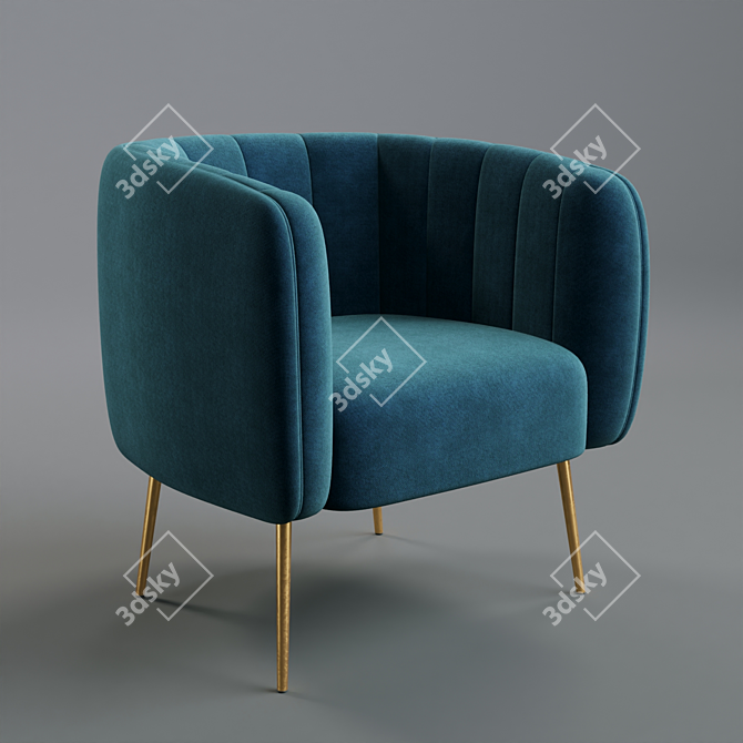 eLuxury Modern Accent Chair | Stylish Seating Solution 3D model image 1
