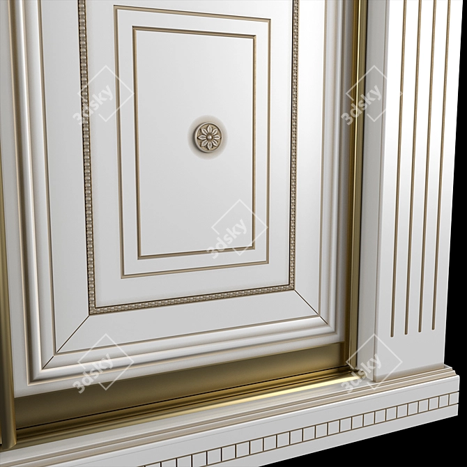 Elegant Patina: White Wardrobe 3D model image 4