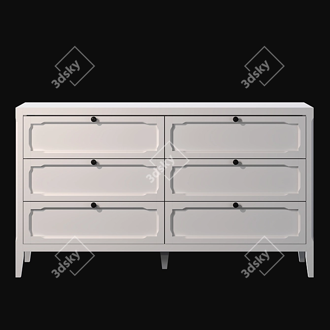 Eugénie 6-Drawer Chest of Drawers 3D model image 1