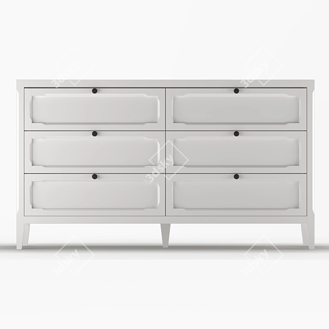 Eugénie 6-Drawer Chest of Drawers 3D model image 4