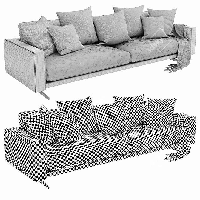 Modern Flexform Campiello Sofa 3D model image 4